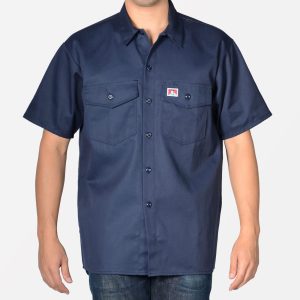 Short Sleeve Button-Up Shirt - Navy